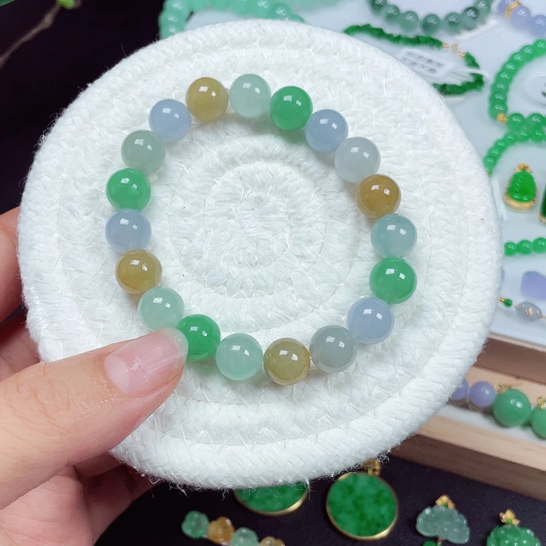 翡翠未镶嵌手链天然缅甸翡翠A货卡10