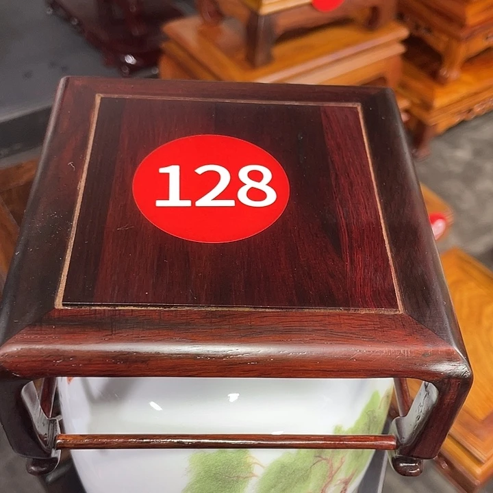 琉璃手工艺品红木底座工艺品13公分