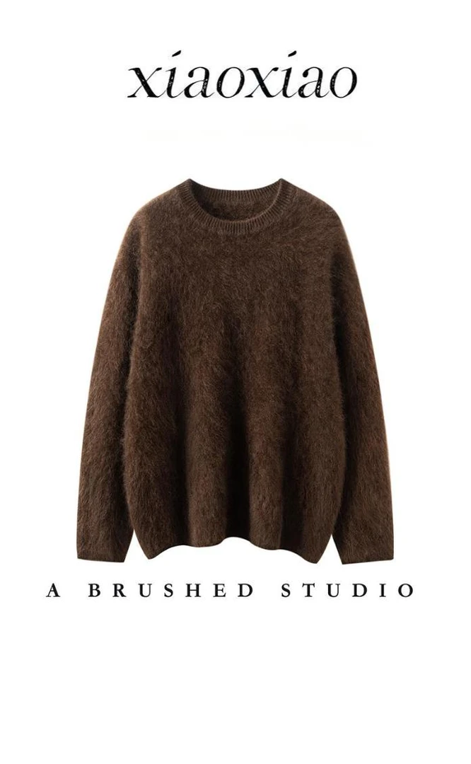 【重磅新品】100%山羊绒拉绒厚款羊绒衫
