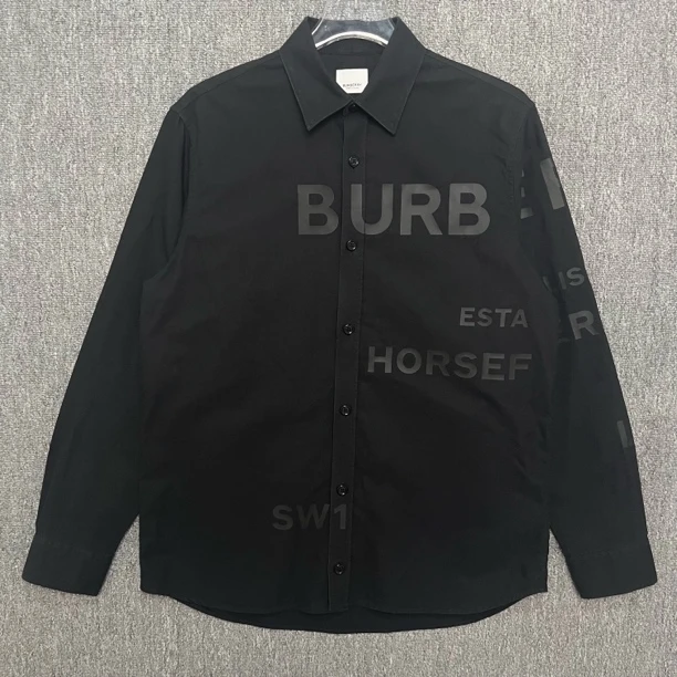 99新 BURBERRY/博柏利 弹幕满印纯色长袖衬衫/S码/99新/12641