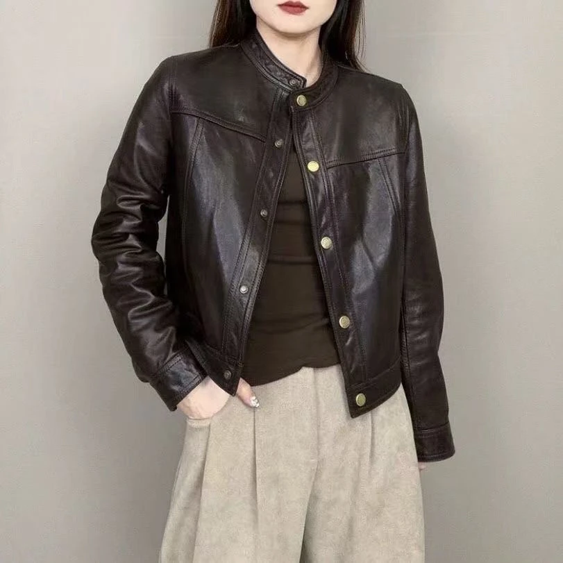 皮衣外套女2025春秋新款女短款基础显瘦时尚百搭皮夹克