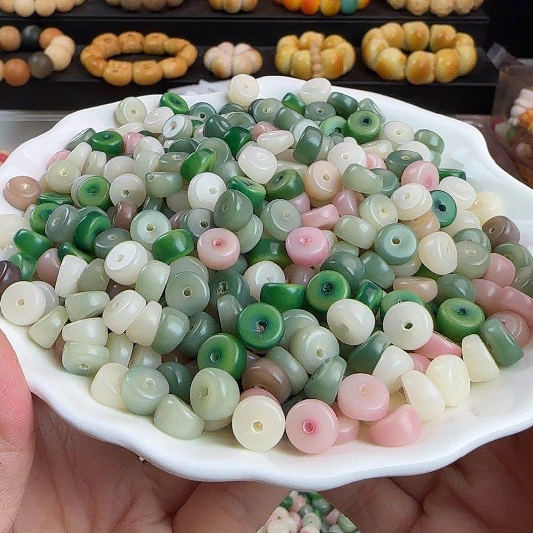 手串菩提根/象牙果微瑕卡9蜜桃多宝小肠150颗