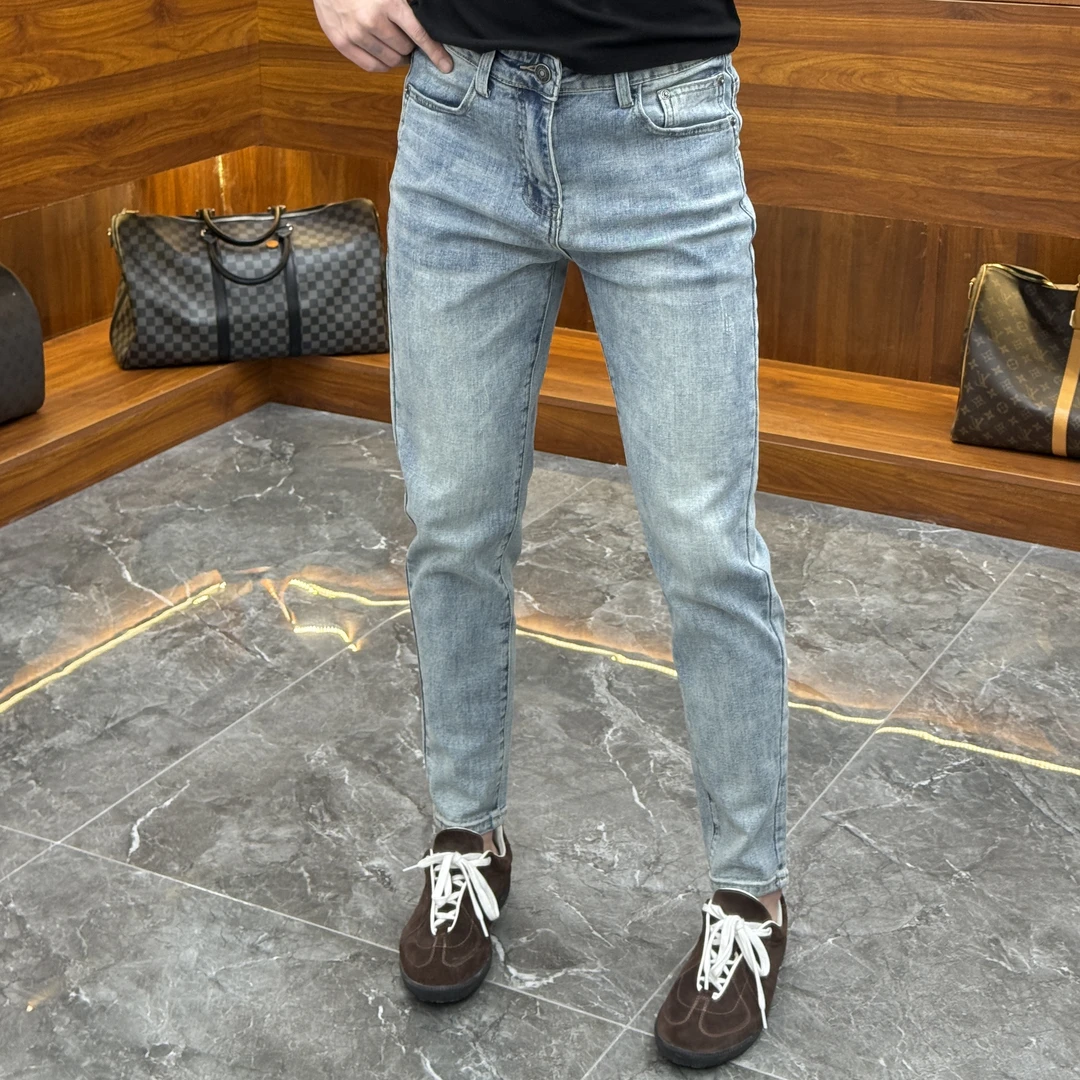 2024秋冬新品时尚休闲百搭净版潮流男士小脚牛仔裤YC6217