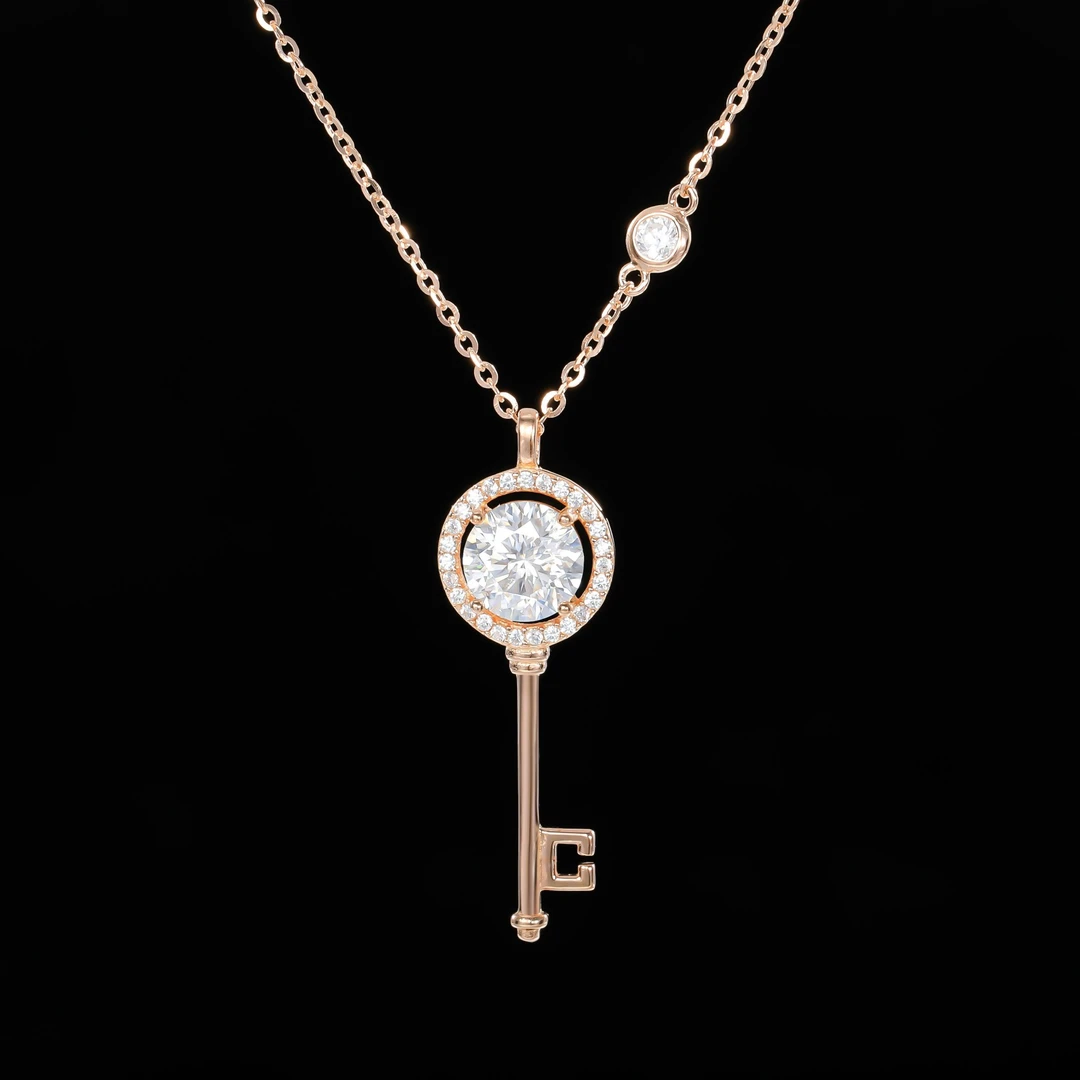 坠链均925银莫桑石 ——木木（SA314）CMS-560B 1克拉项链