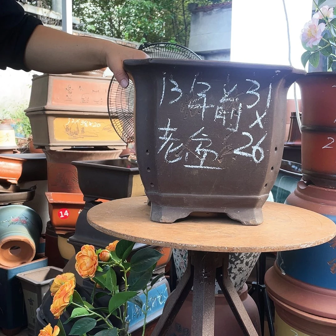 31切角四方花盆紫砂花盆