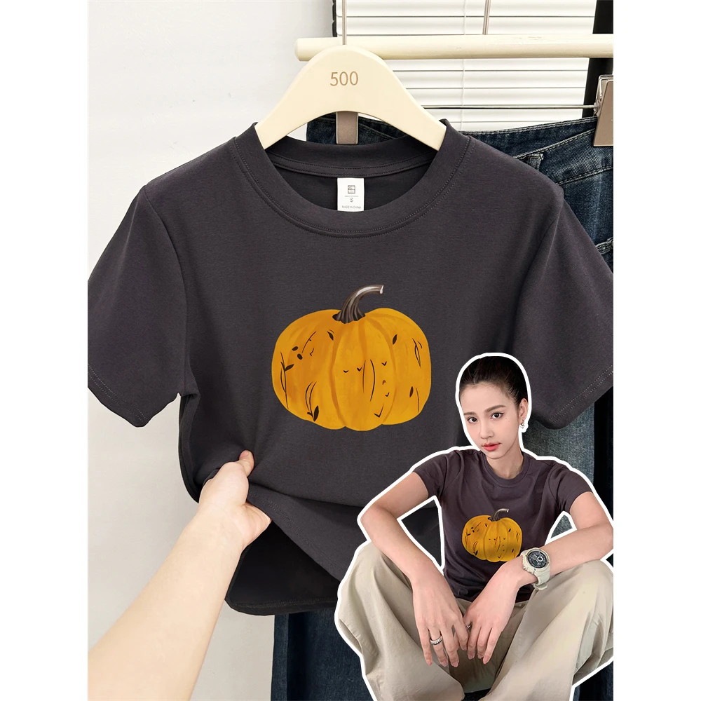 【运补】休闲简约百搭正肩修身短袖t恤女减龄显瘦夏季ins高弹力上衣