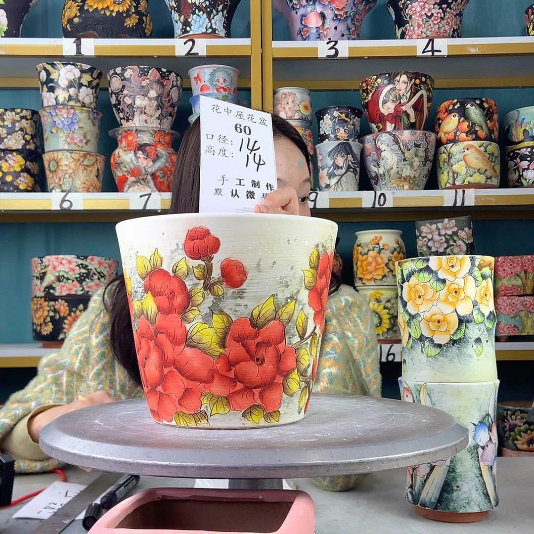 陶景德镇手工花盆60