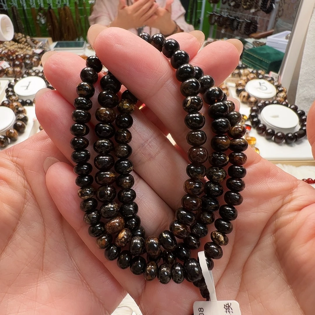 琥珀未镶嵌裸石抚顺琥珀6黑花