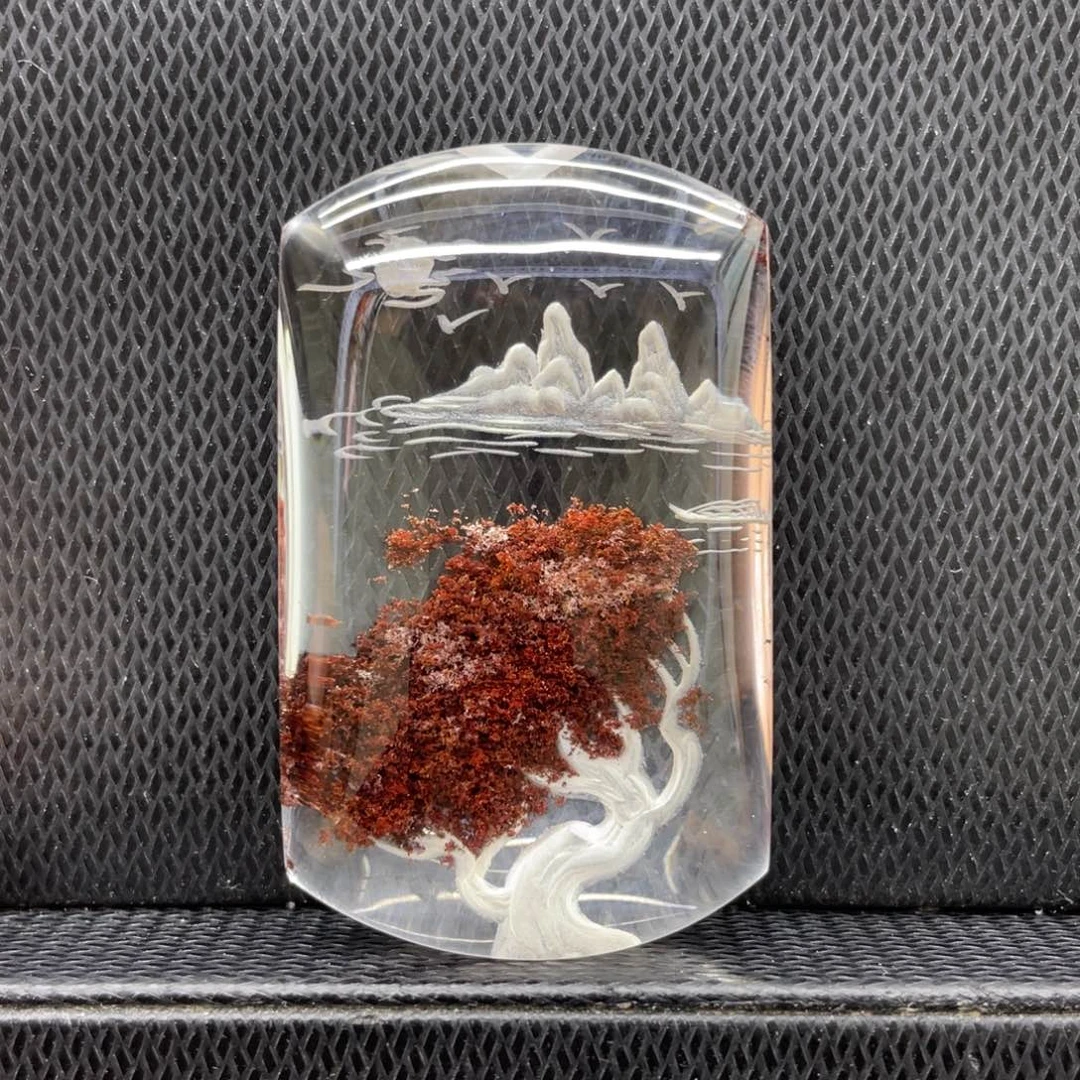 吊坠未镶嵌水晶山水发财树