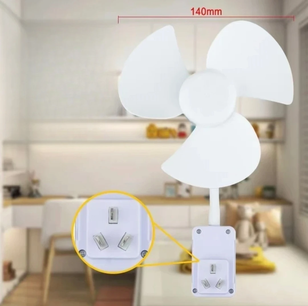 新加大三插头一体小风扇厨房卧室家用创意小旋风插座风扇灯饰灯具