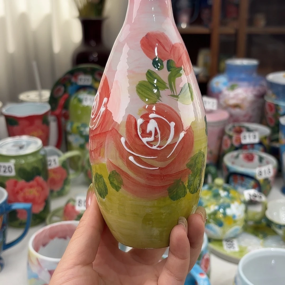 瓷片景德镇手绘高温釉下彩陶瓷茶具