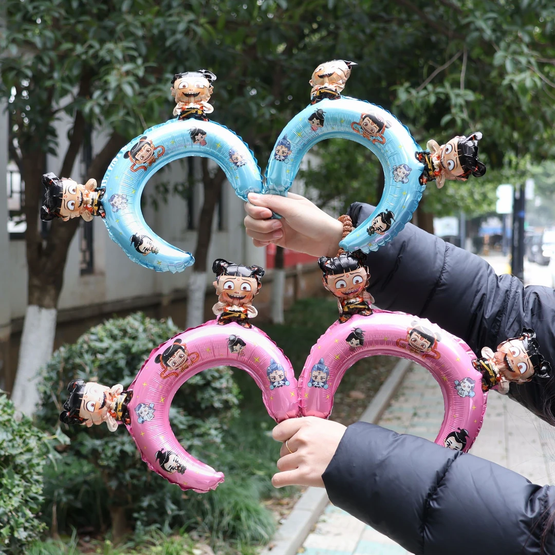 哪吒气球发箍儿童头饰幼儿园街卖摆摊批发