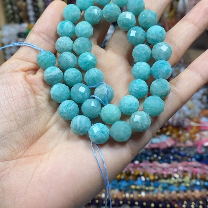 玛瑙/玉髓未镶嵌珠宝半成品天然天河石切面卡10mm