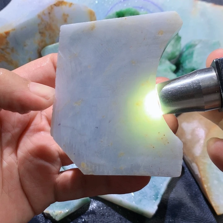 翡翠未镶嵌颈饰缅甸天然翡翠牌子吊坠片料平安扣珠子