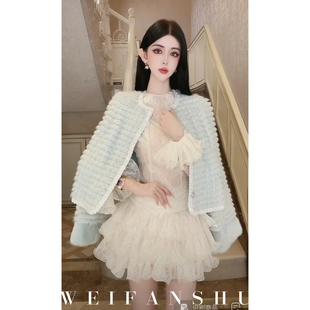 WEIFANSHU/魏凡舒【心系暖阳】冬季新款百搭显瘦天然皮草水貂外套