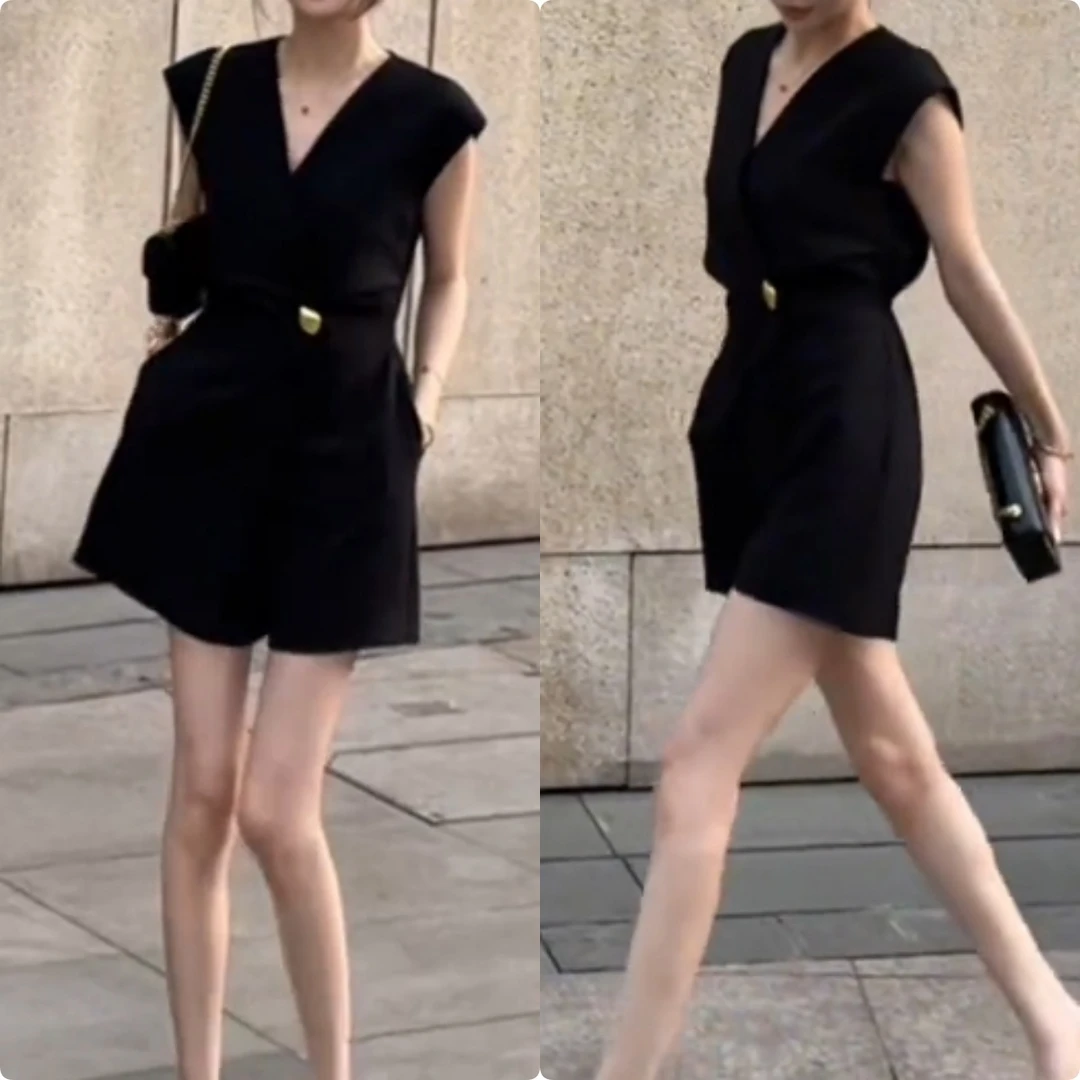 2025夏季新款时尚修身显瘦款女气质网红洋气连体裤百搭款G6090