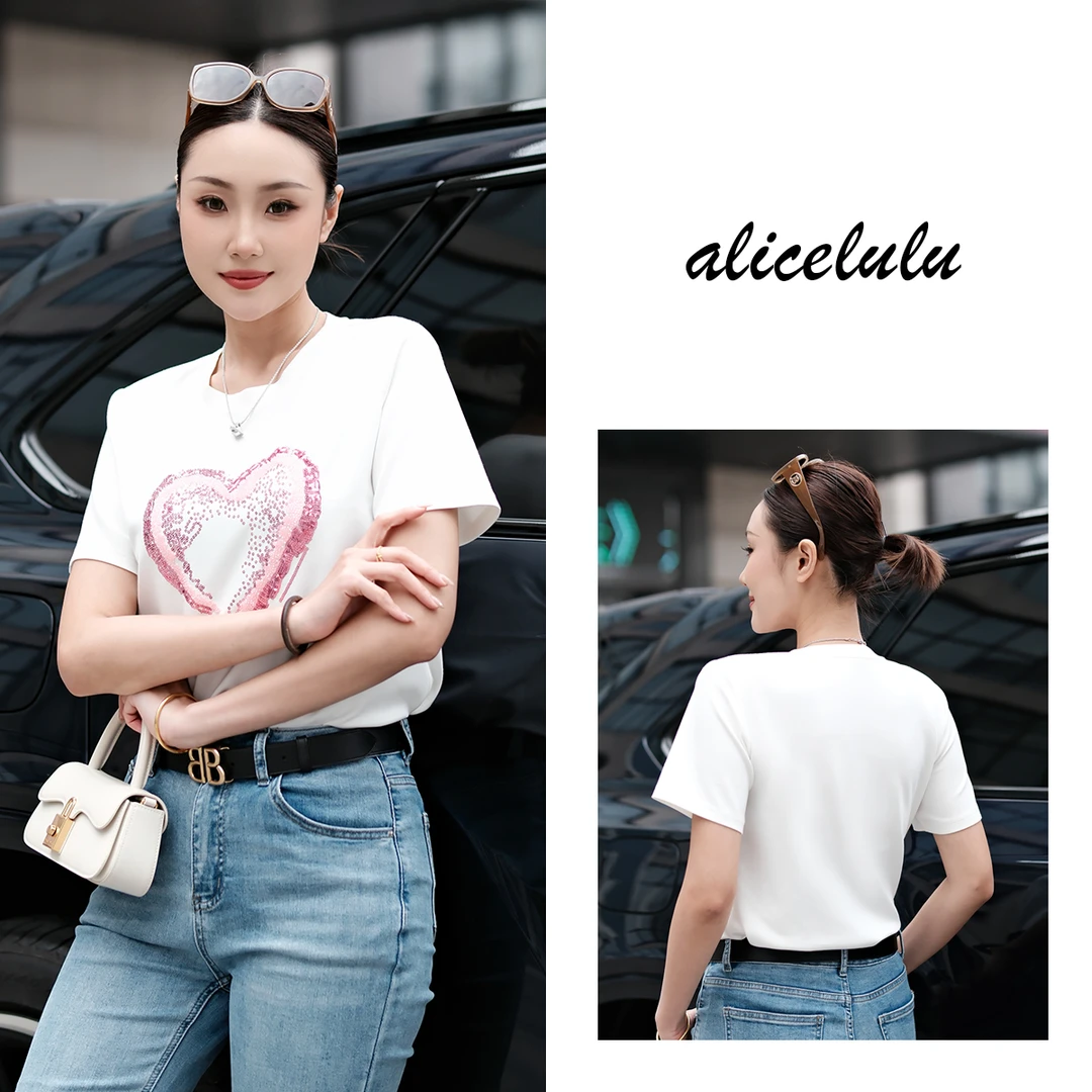 5 ALICE 心动一刻T恤 璀璨亮片 优雅百搭 S2142025L