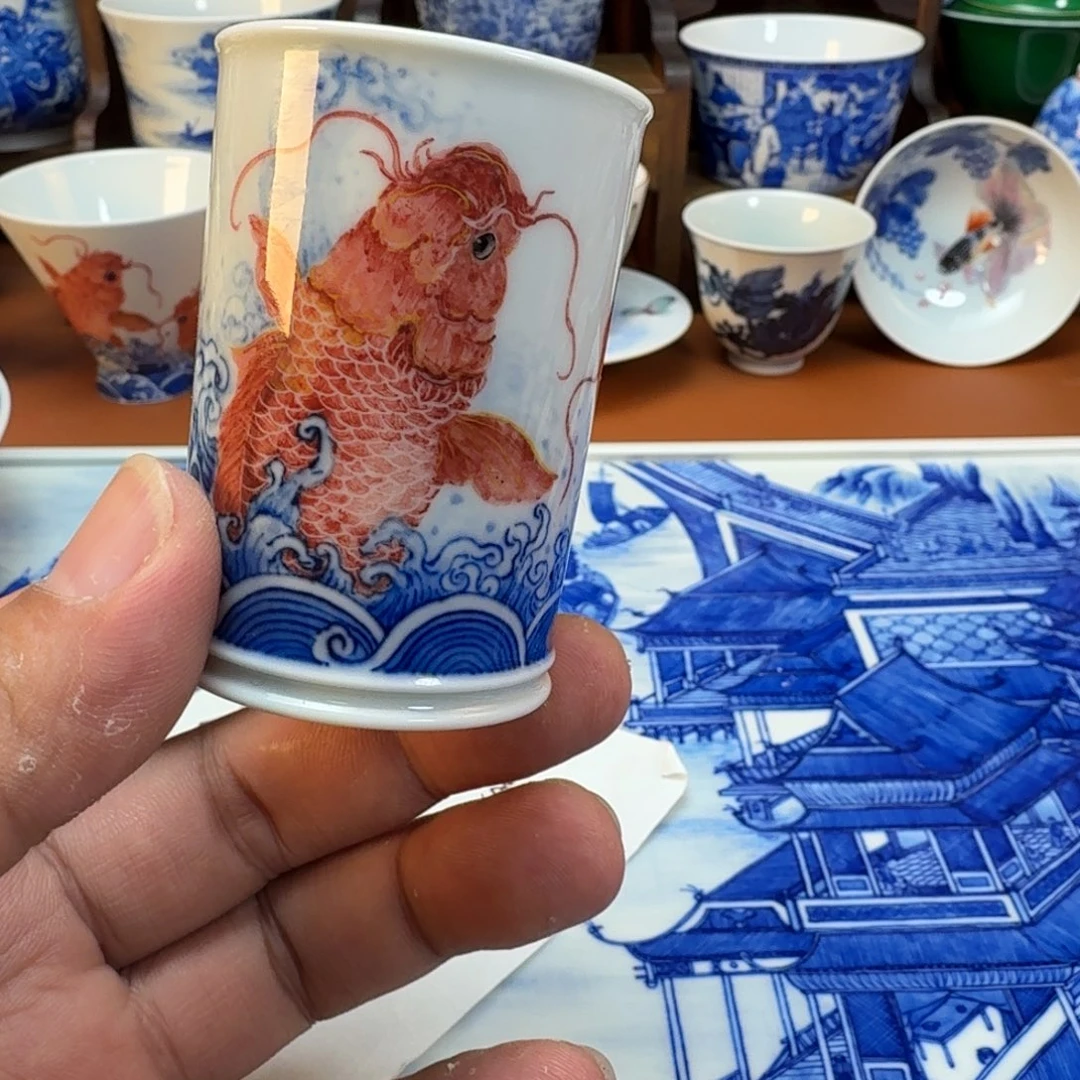 邻***哥陶杯子景德镇全手工手绘陶瓷