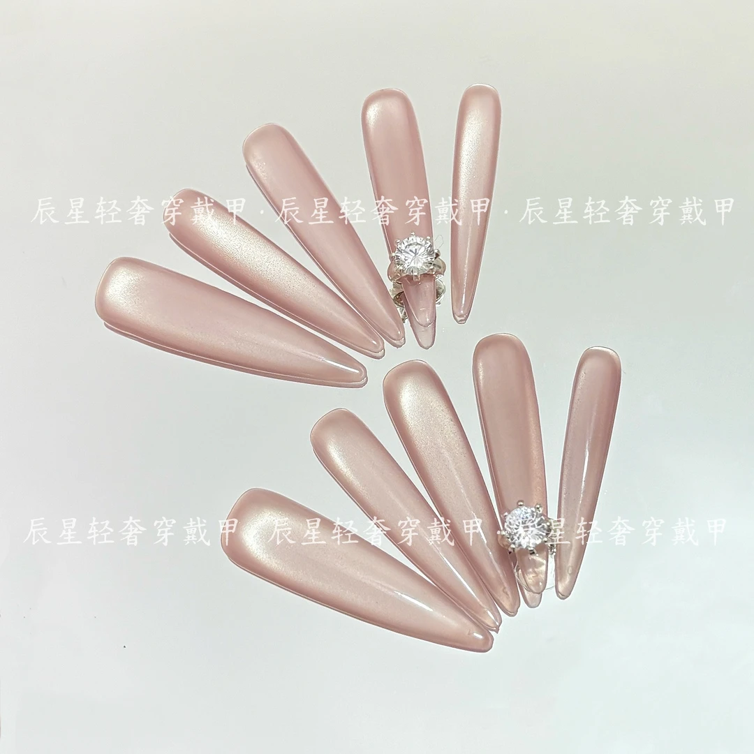 克拉恋人丨欧美超长穿戴甲爆闪猫眼穿戴甲重工猫眼手工穿戴甲