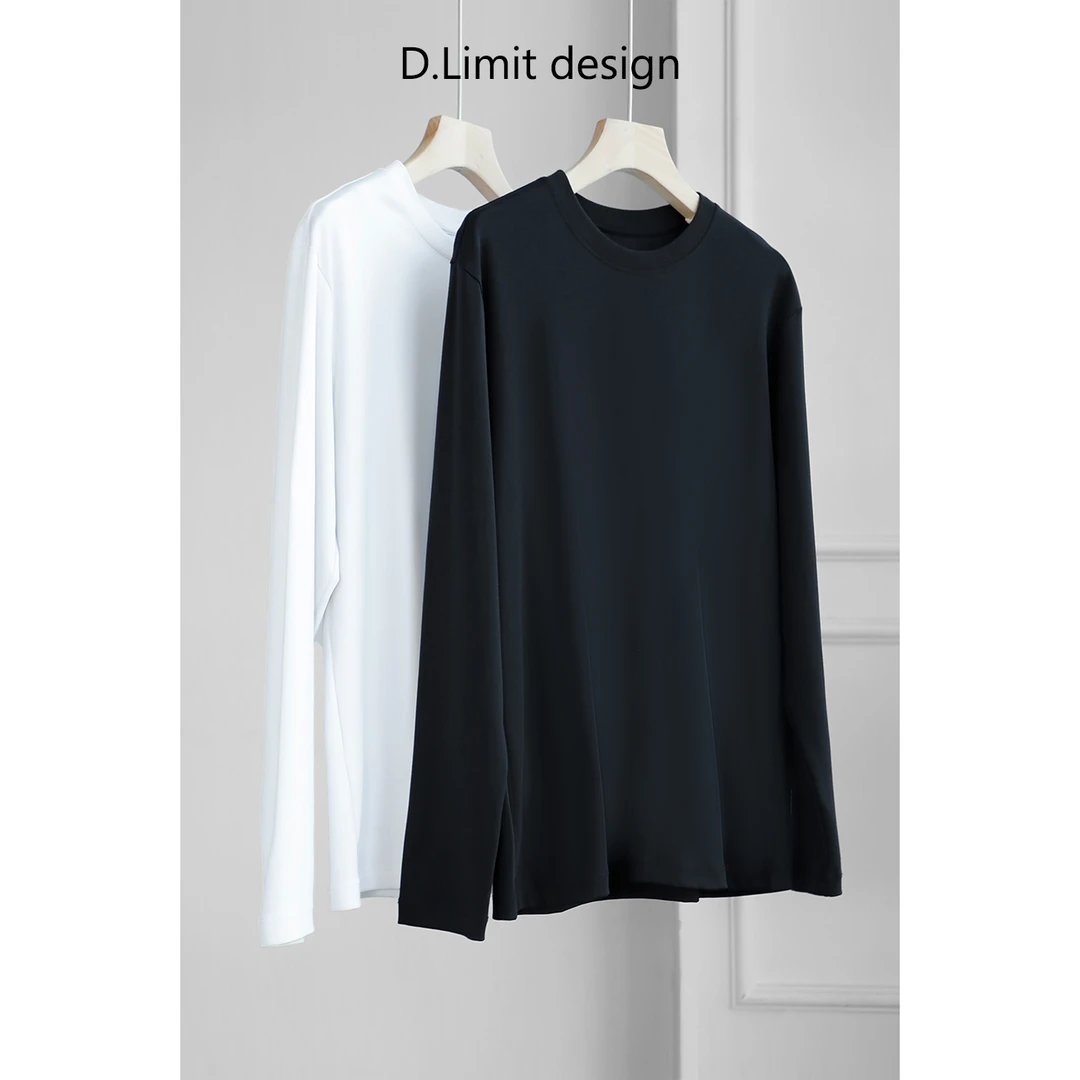 【D.Limit design】简约纯色宽松长袖T恤DLHY102