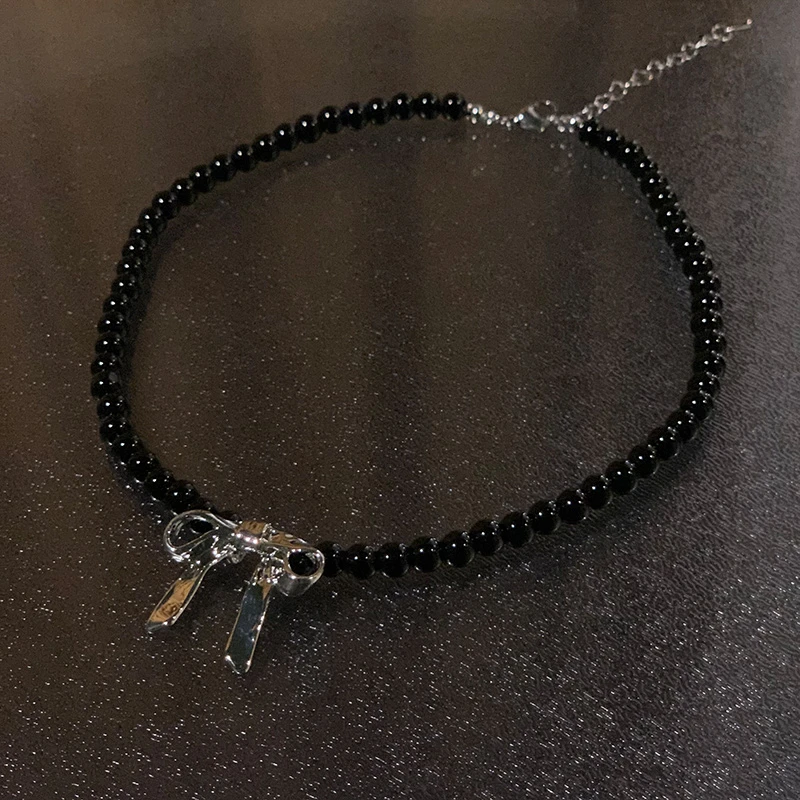 合金莫桑石项链 可调节百搭气质时尚设计感百搭项链9576-01