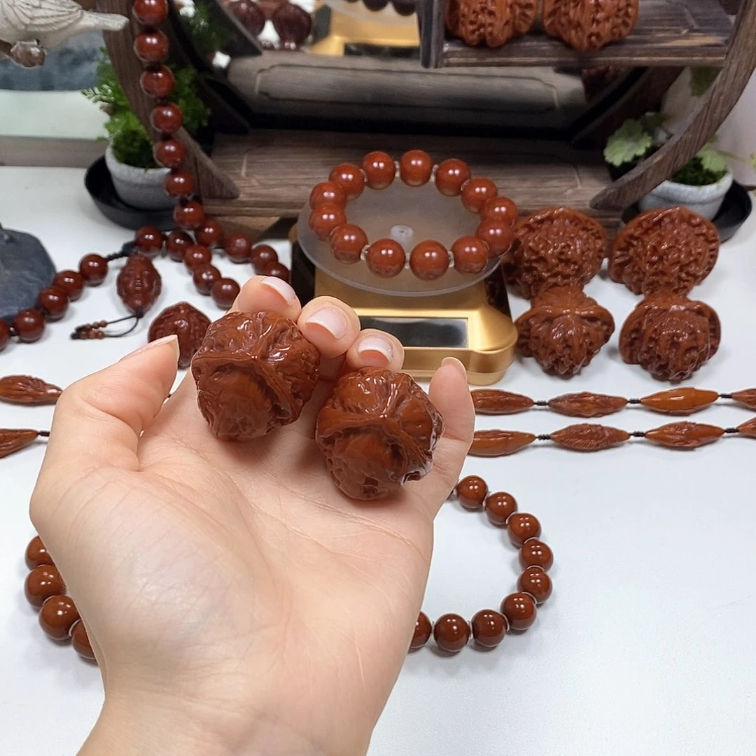 橄榄核把件【****】秋子三棱