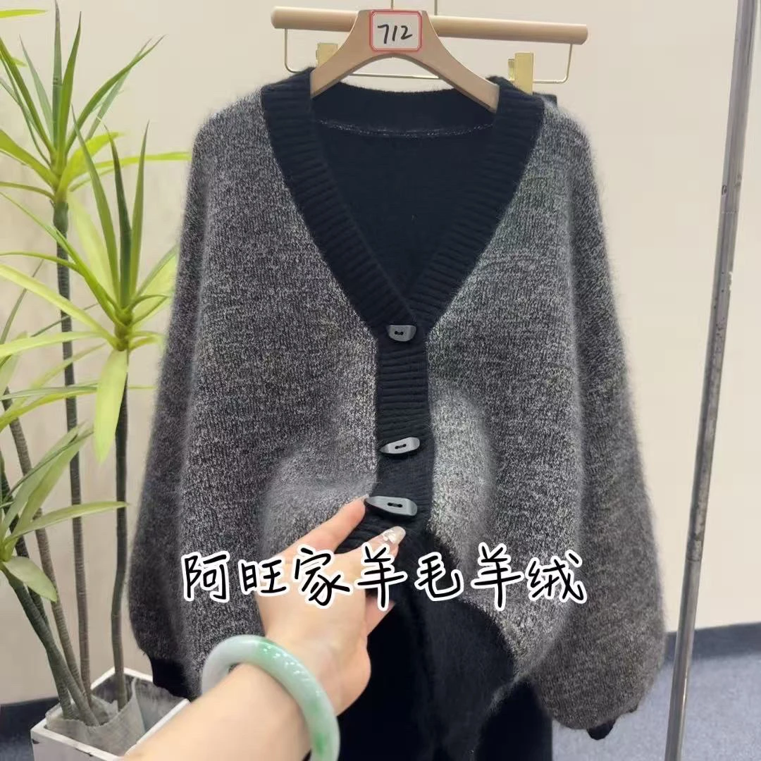 韩系开衫新款韩版百搭亲肤套羊毛衫显瘦气质洋气v领宽松时尚莉莉