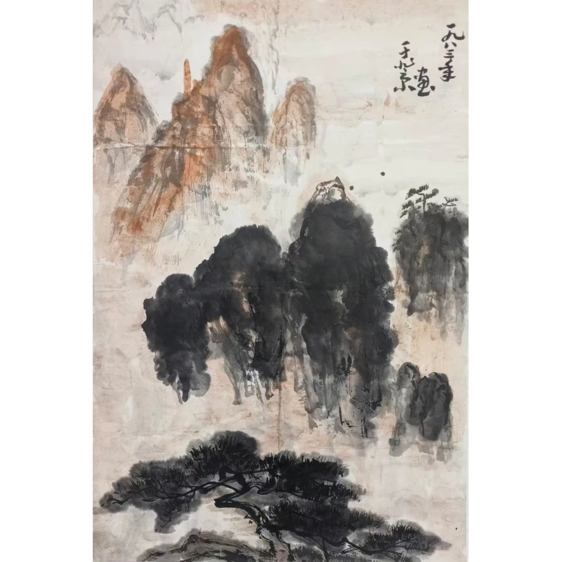 F09  《云壑松风图》  68x46cm  纸本镜片