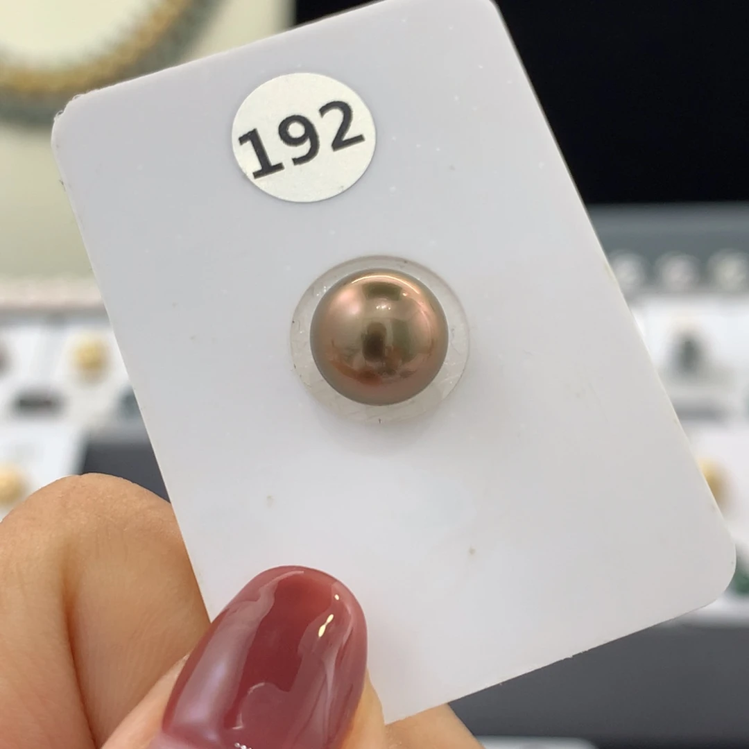 未镶嵌裸珠定制海水珍珠9.1mm正宗巧克力