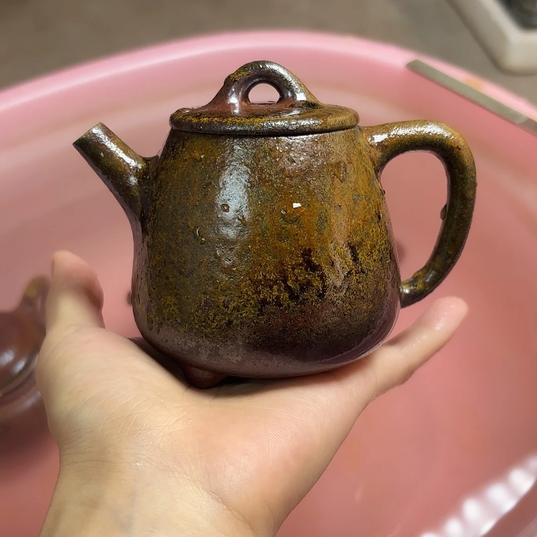茶壶紫砂柴烧紫砂天青高石瓢