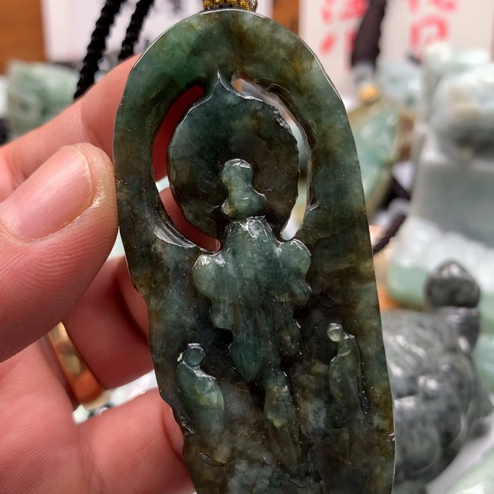 翡翠未镶嵌颈饰保真天然a货翡翠