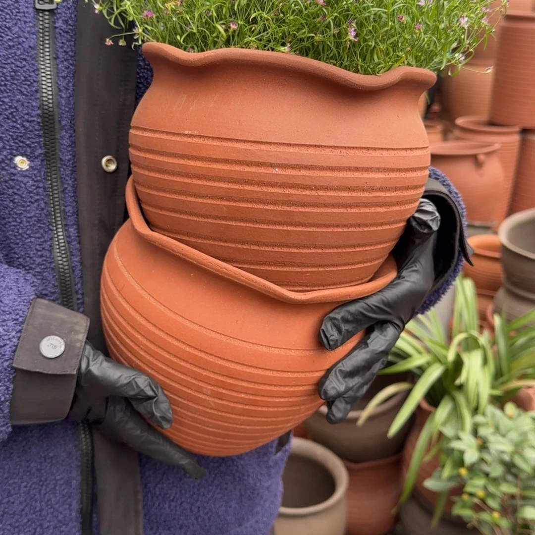 紫砂花盆口20高17宜兴紫砂