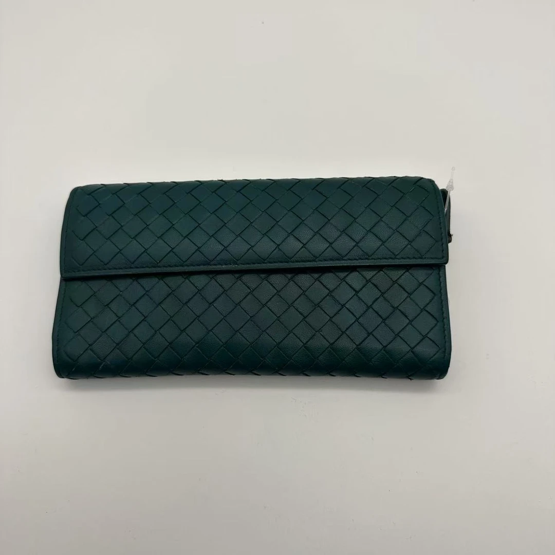 95新 BOTTEGA VENETA/葆蝶家 bv绿色钱包
