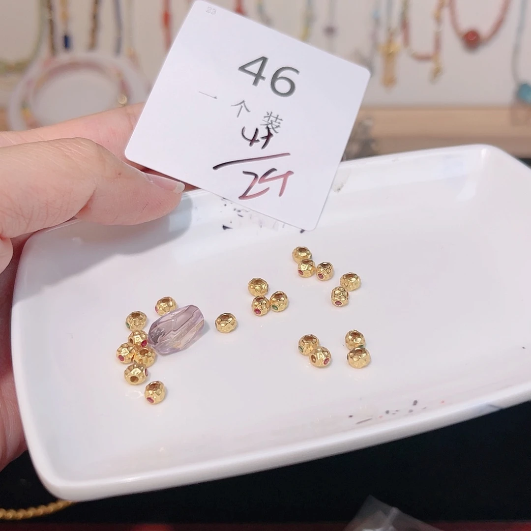 紫晶珠宝半成品银S925镀金镶嵌46