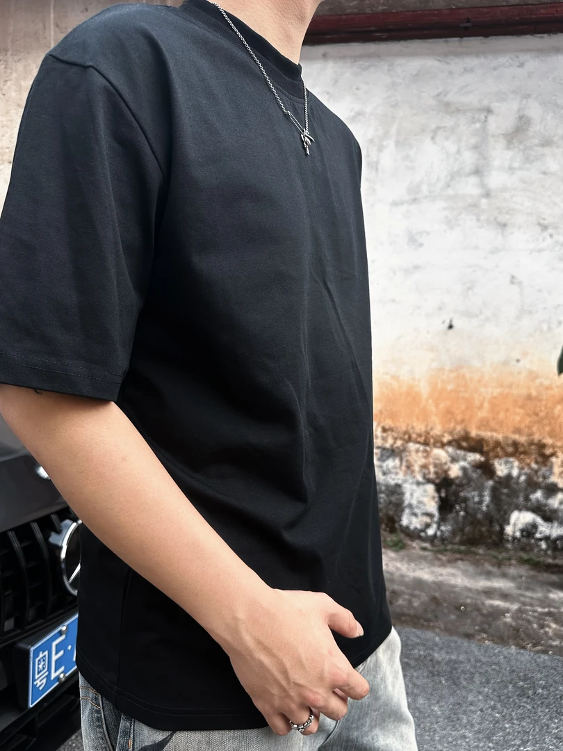 【ONE Studio】宽松圆领男士休闲夏季半袖纯色潮流百搭时尚纯棉短袖