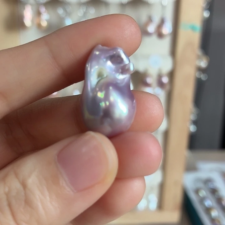 橘***花未镶嵌吊坠(不含链)淡水珍珠