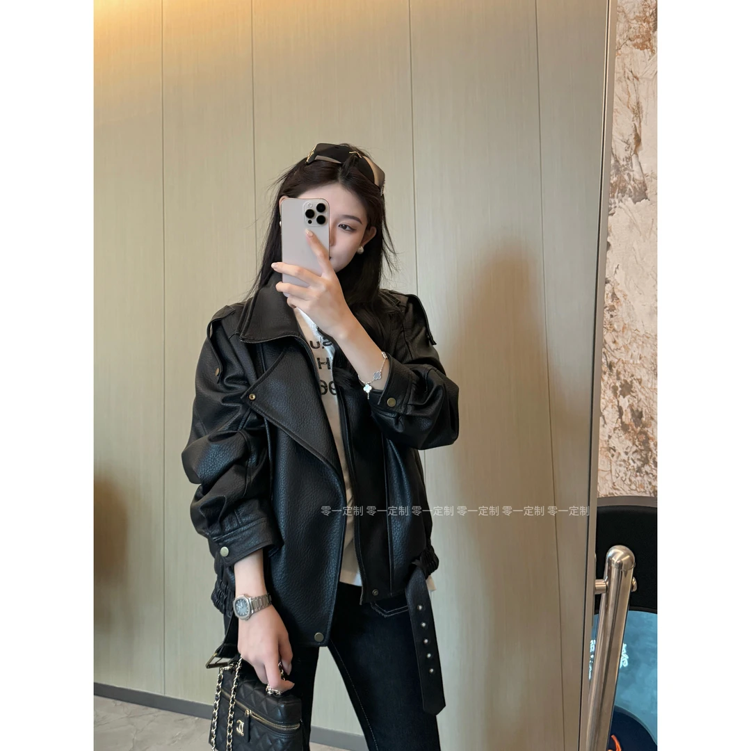 早春新款重工皮夹克高级感外套
