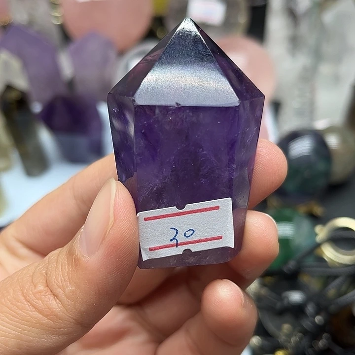 未镶嵌水晶珠宝半成品59克紫水晶柱