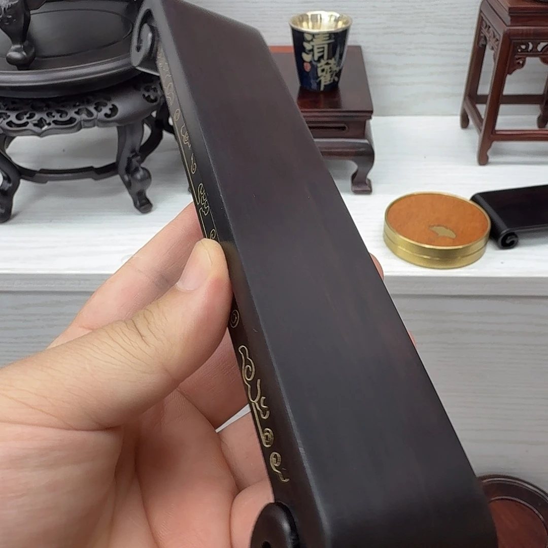 藤类紫光檀长22书卷底座