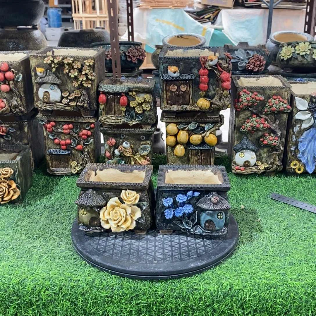 红陶青藤花器多肉花盆