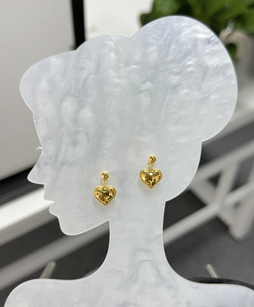 【爆闪爱心】5G耳钉足金999黄金耳钉@ES140