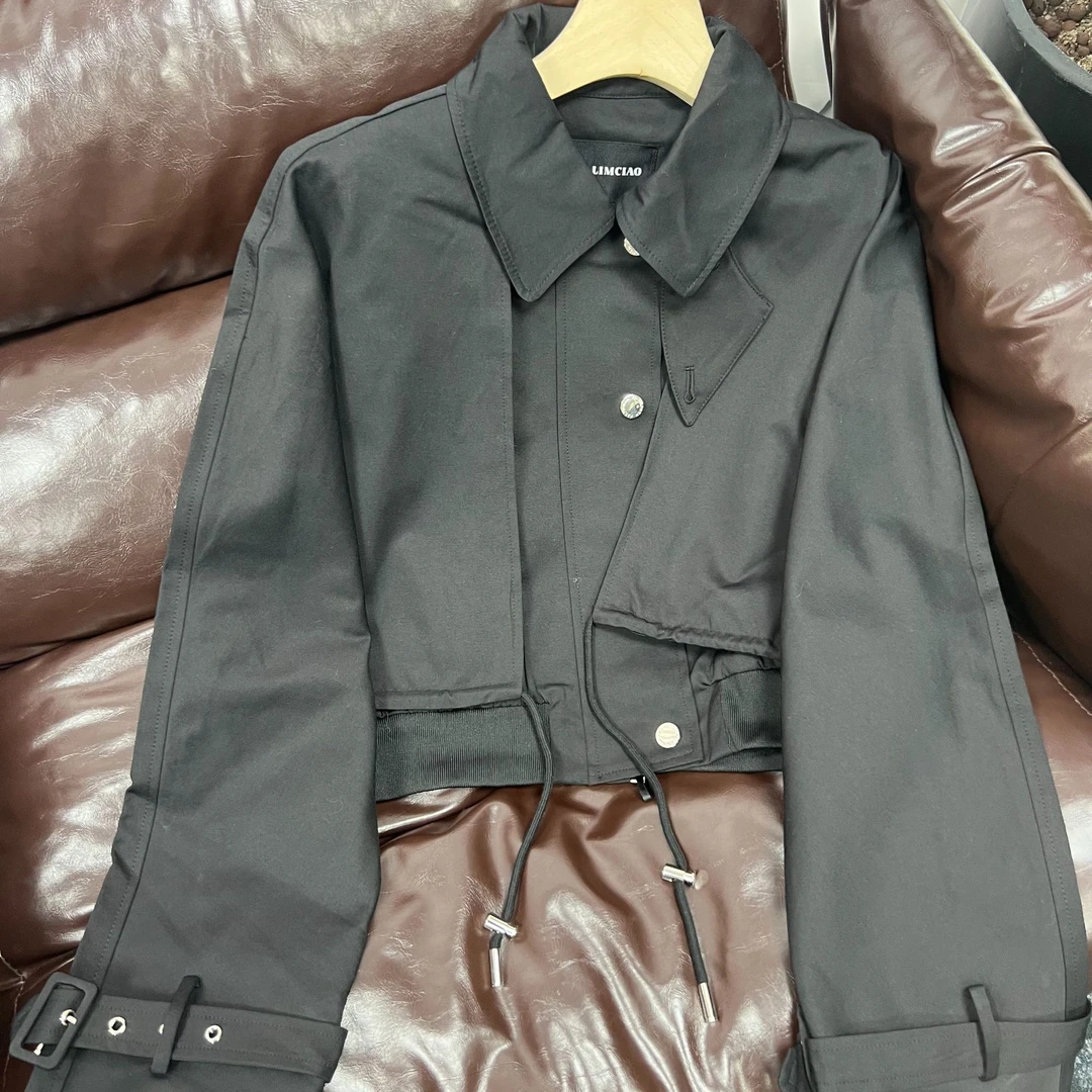 【清 不退差价】设计师高定抽绳收腰休闲短款外套81158