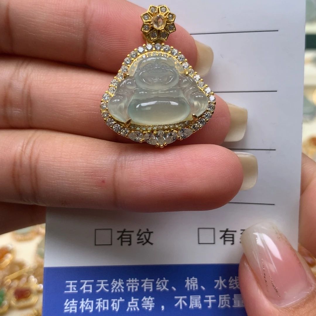 颈饰银S925镶嵌翡翠