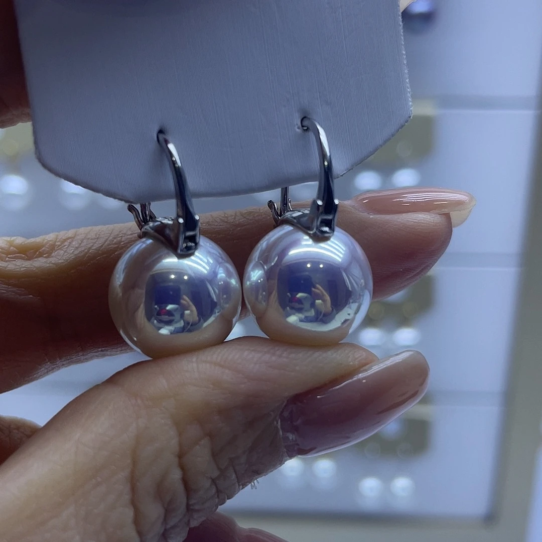 淡水珍珠耳饰银S925镶嵌