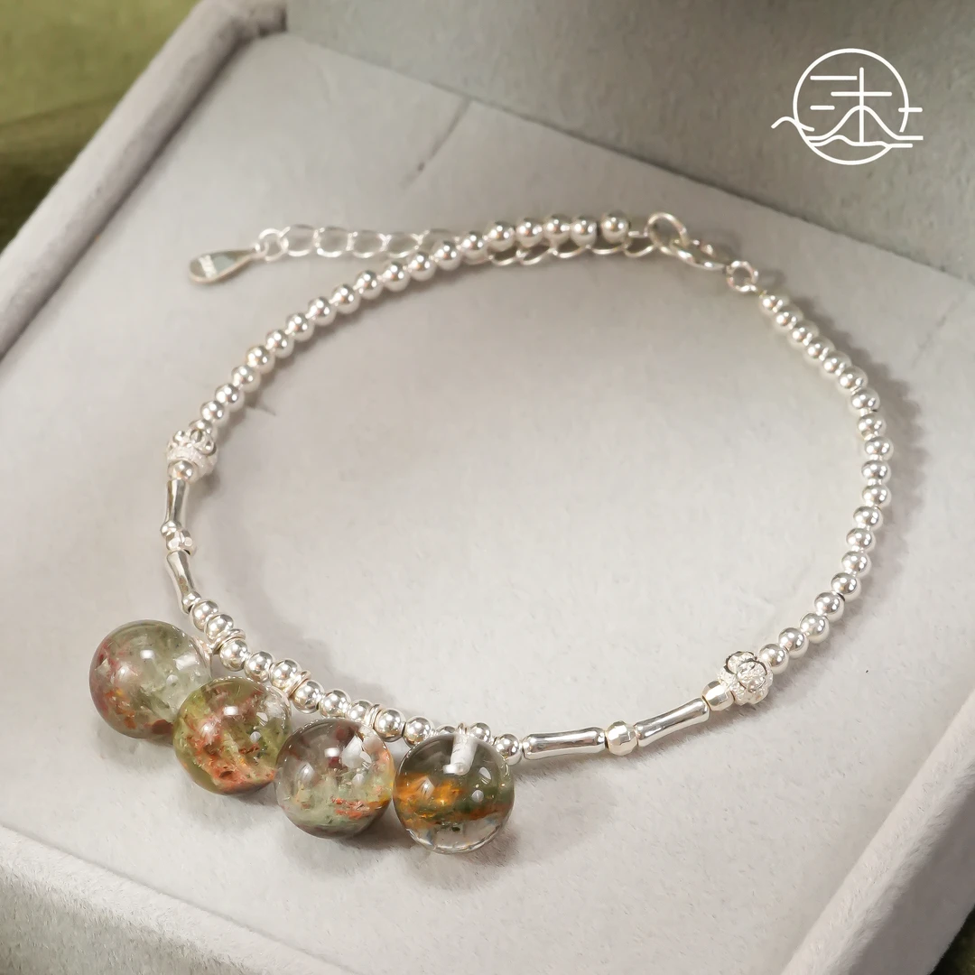 木润【莫奈花园】天然水晶幽灵手链  S925银配件