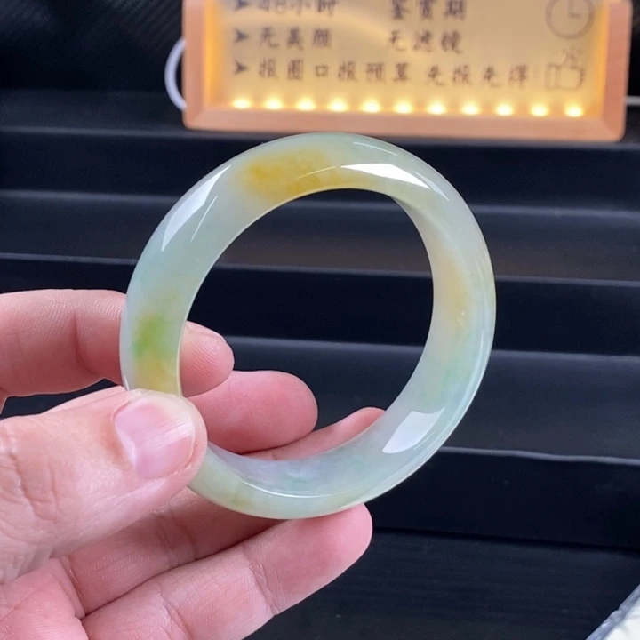 翡翠未镶嵌手镯58黄翡手镯