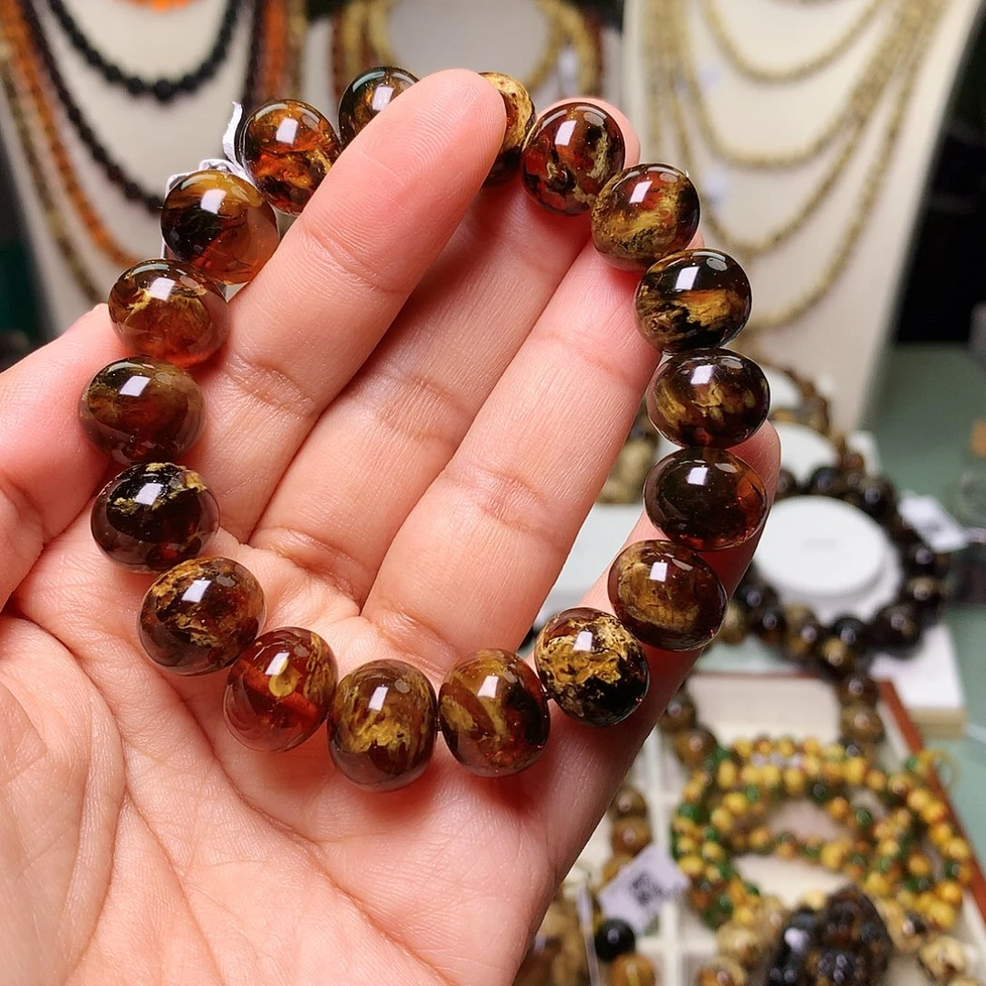 琥珀未镶嵌裸石金花溶洞13-662