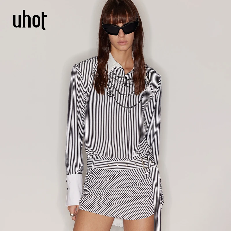 uhot 黑白色连衣裙 配：腰带 UWFS1L167