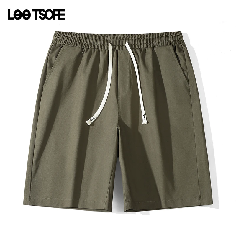 LEE TSOFE2025男士绵柔亲肤五分裤透气弹力松紧腰短裤百搭运动裤