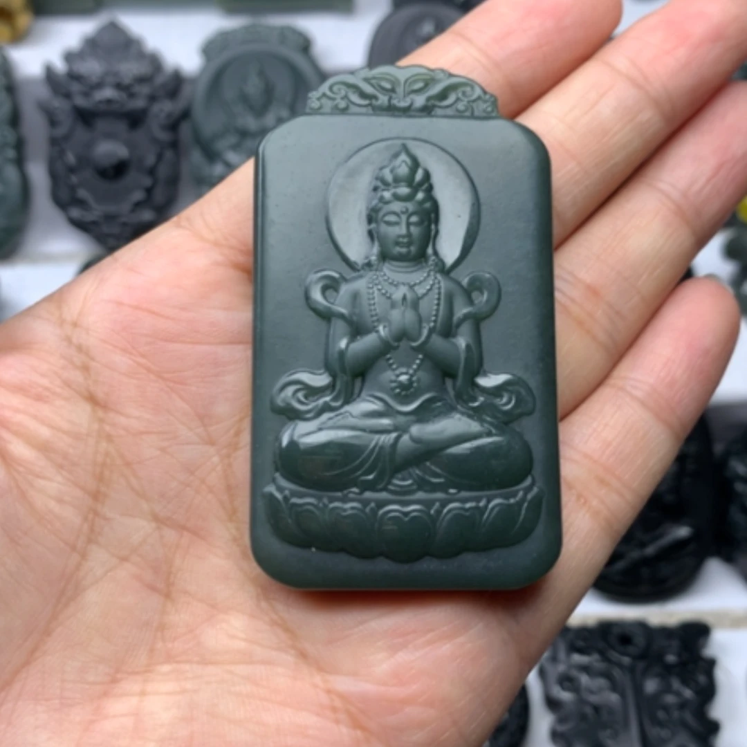 【闪购商品】颈饰未镶嵌和田玉双面雕刻